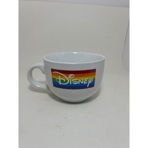 Disney Rainbow Collection Pride Love 24oz Ceramic Soup Mug Silver Buffalo White